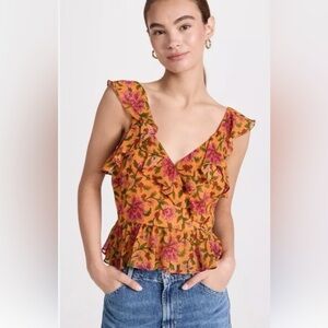 Veronica Beard
Hot Orange Randa Floral Silk Top size 4 New without tags $378
